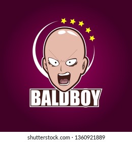 bald boy, e sport logo, icon or symbol for game sport team