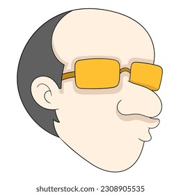 emoticono de cabeza de niño calvo que se burla de la expresión facial. ilustración de diseño vectorial