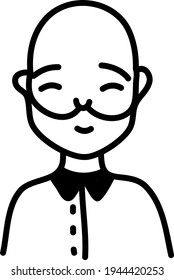 Bald boy, illustration, vector on a white background