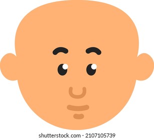 Balder Junge, Illustration, Vektorgrafik auf weißem Hintergrund.