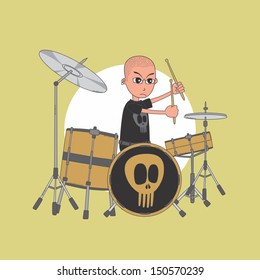 bald drummer