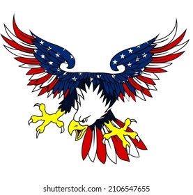 Bald Eagle American Flags Stock Vector (Royalty Free) 2106547655 ...