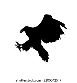 Bald eagle approaching landing in silhouette stock illustration
