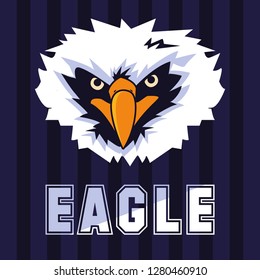 bald eagle bird head with word