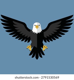 Bald Eagle Bird Illustration Featuring American Wildlife Predator Freedom Symbol Flying Wings and Nature Concept