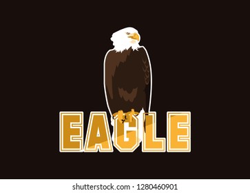 bald eagle bird with word