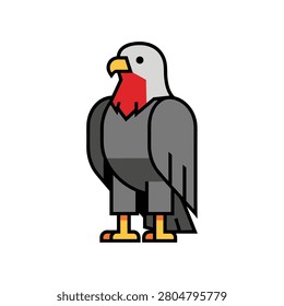 Bald eagle character illustration with bird of prey wildlife predator feathers majestic creature wilderness