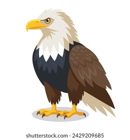 Bald Eagle flat Vector illustration on white background.