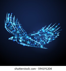 Bald eagle fly landing,vector illustration hand drawn.Freedom concept.For print,t-shirts, tattoo,apparel and web site.Also useful for poster,placard,wallpaper,backdrop and card.Liberty symbol