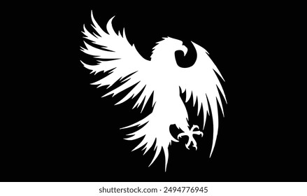 Bald Eagle flying in the air. Eagle flying looking for its next meal. Vector illustration isolated on white background