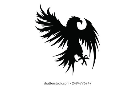 Bald Eagle flying in the air. Eagle flying looking for its next meal. Vector illustration isolated on white background