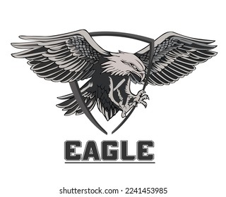 bald eagle flying vector design