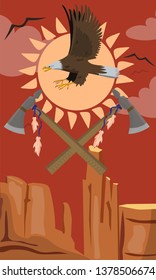 Bald Eagle flying, Vector illustration
