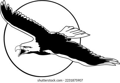 Bald Eagle Flying Vector Illustration