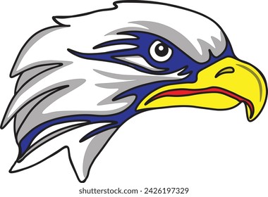 Bald eagle head, black and white isolated on white background, mascot, design element for business, shirt, t shirt, logo, label, emblem, tatoo, sign, poster, Vintage, emblems, Vector illustration