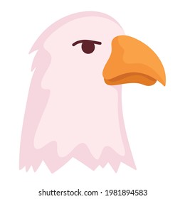 bald eagle head cartoon isolated