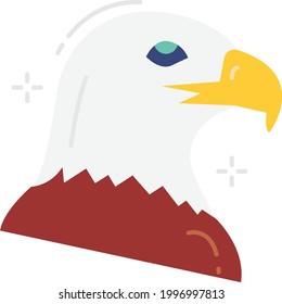 The bald eagle head Concept, Bird of prey Vector color Icon Design, American culture and traditions Symbol, United States Social Sign, US Arts and literature Stock illustration