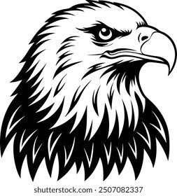 Bald Eagle Head Icon Vector Illustration - Cartoon, Clipart, and Line Art Design