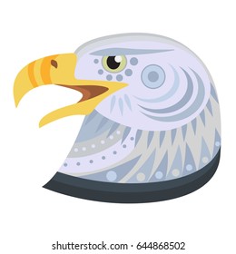 Bald eagle head Logo. Vector decorative Emblem.