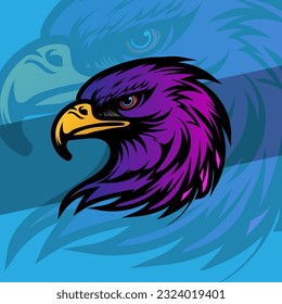 
Bald eagle head mascot with america strong color available for your custom project from a splash of watercolor, colored drawing, realistic vector illustration of paints.
