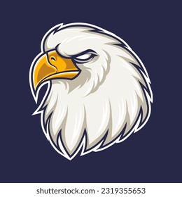 bald eagle head mascot logo vector illustration isolated on a colored background