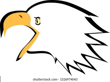bald eagle head with open beak
