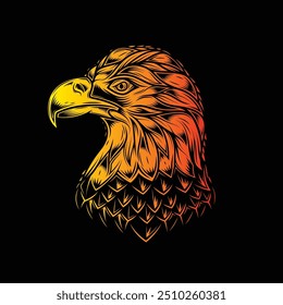 Bald eagle head. Original vector illustration in vintage style. Hand drawn, not AI