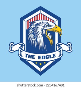 Bald eagle head with USA badge logo