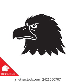 Bald eagle head vector icon for American Eagle Day on June 20