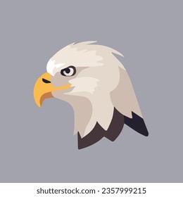 bald eagle head vector illustration, eagle head colored icon