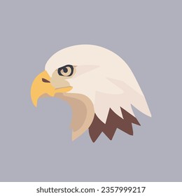 bald eagle head vector illustration, eagle head colored icon