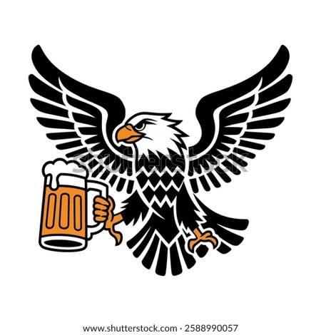 Bald Eagle Holding a Beer Mug Illustration