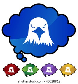 Icono de águila calva aislado en un fondo blanco.