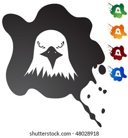 Bald eagle icon isolated on a white background.