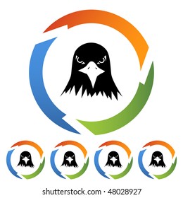 Bald eagle icon isolated on a white background.