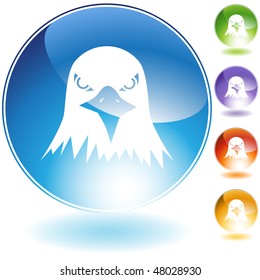 Bald eagle icon isolated on a white background.