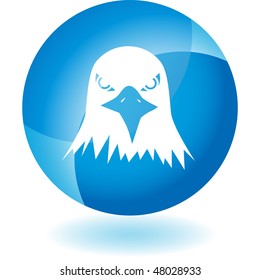 Icono de águila calva aislado en un fondo blanco.