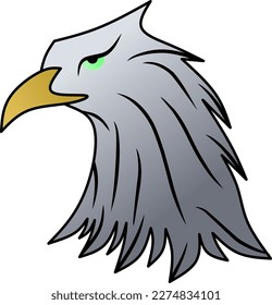 Bald eagle icon for predator animal design. Clip art of eagle for carnivore creature element. Vector illustration of wild animal for graphic resource design. Apex predator animal