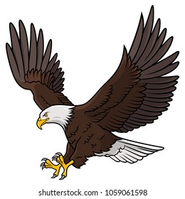 Bald Eagle isolated on white. This vector illustration can be used as a print on T-shirts, tattoo element or other uses