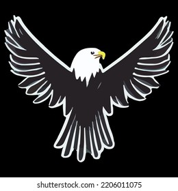 Bald Eagle isolated on white.