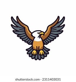 Bald eagle isolated on white background.