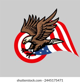 
Bald eagle logo and American flag