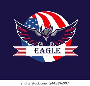 
Bald eagle logo and American flag