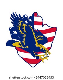 Bald eagle logo and American flag