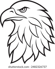 bald eagle, logo type, while background