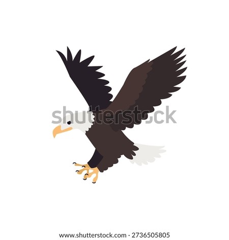 bald eagle the majestic bird of prey animal emoji symbol sign icon vector illustration isolated flat hawk usa	