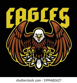 bald eagle mascot sport logo