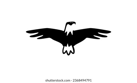 Bald eagle, monochrome black logo, high quality vector