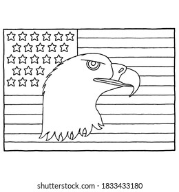 Bald Eagle On Background American Flag Stock Vector (Royalty Free ...