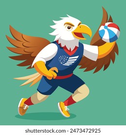 A BALD EAGLE PLAYING SPORTS